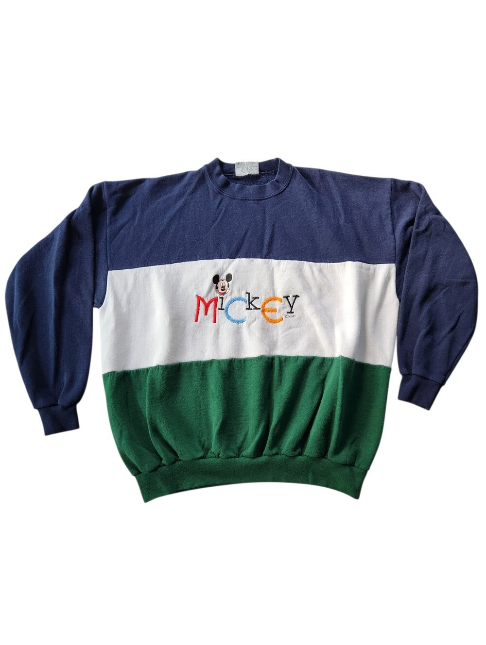 Vintage 90s Mickey Mouse Genus Colorblock Sweatshirt Sz XL
